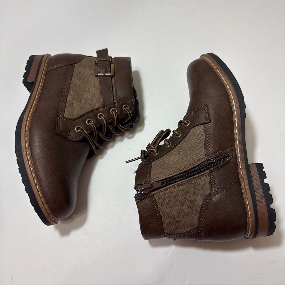 Steve Madden Youth Girls Chestnut Brown Combat Boots — Size 13 - Picture 6 of 15